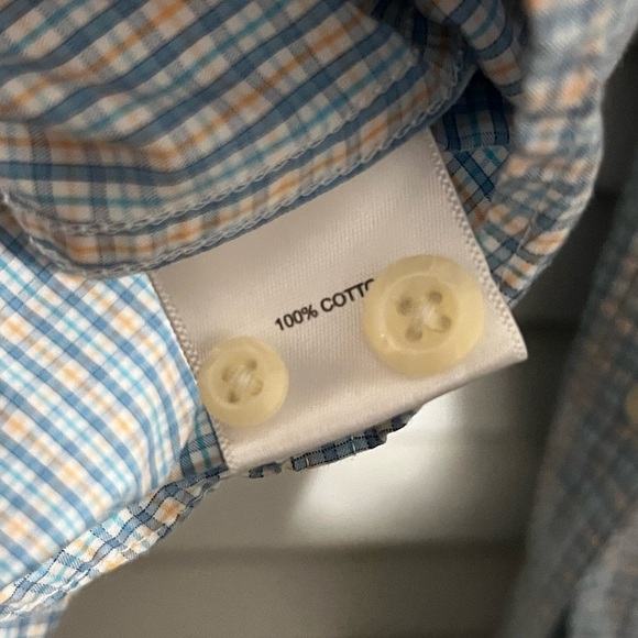 Peter Millar Button Down Shirt Long Sleeve Plaid Lightweight Cotton Mens Large L - Picture 5 of 9